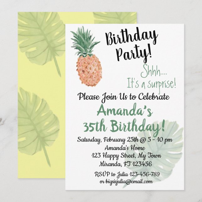 Pineapple Invitation (Front/Back)