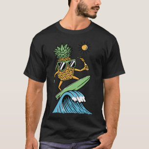 Pineapple Is Surfing Illustration T-Shirt
