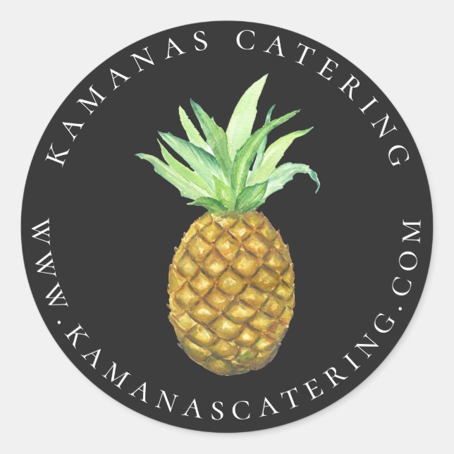 Pineapple Island Personalised Catering Sticker (Front)