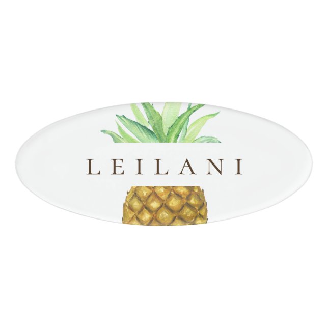 Pineapple Island Personalised Name Tag (Front)
