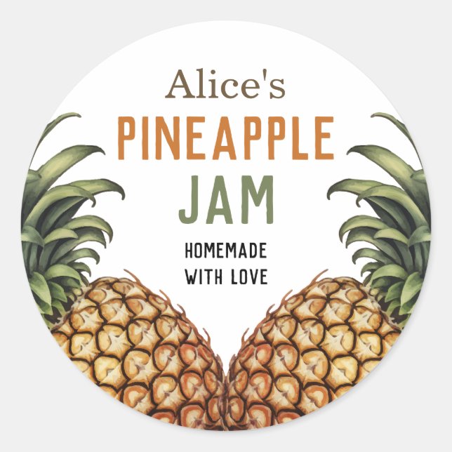 Pineapple jam canning label (Front)