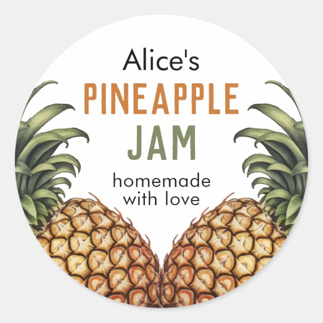 Pineapple jam canning label (Front)
