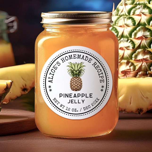 Pineapple jelly canning label homemade recipe (Creator Uploaded)
