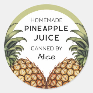 Pineapple juice homemade preserve label