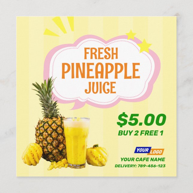Pineapple Juice Menu Flyer (Back)