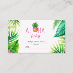 Pineapple Jungle Pacifiers Pink Girl Baby Shower Enclosure Card
