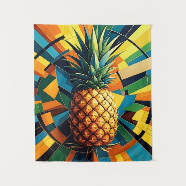 Pineapple Kaleidoscope - Pineapple Empire Design Tapestry (Front)