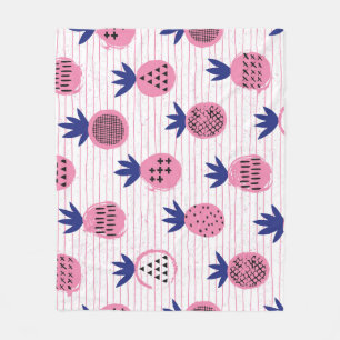 Pineapple kid design, vintage pattern. fleece blanket