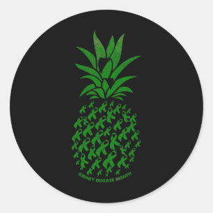 Pineapple Kidney Disease Awareness Costume Ribbon Classic Round Sticker