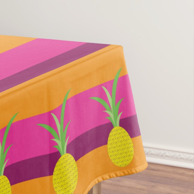 Pineapple Kids Birthday Party Tablecloth (In Situ)