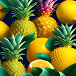 Pineapple-Lemon Drink Coasters<br><div class="desc">Delicious-looking pineapple and lemon fruit cover these Summer-ready drink coasters. A set of 4 different designs. Available on other coordinated products.</div>