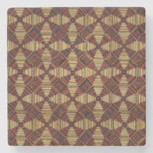 Pineapple Log Cabin Patchwork Design Stone Coaster