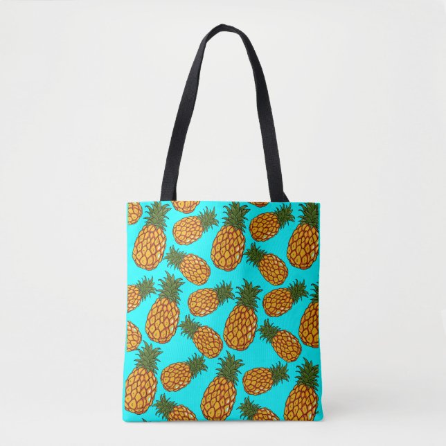 Pineapple Love Pattern - Tasty Tropical Exotic Tote Bag (Front)