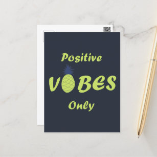 pineapple lovers positive vibes only postcard
