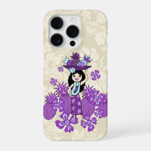 Pineapple Luau Hawaiian Hula Girl Violet iPhone 16 Pro Case