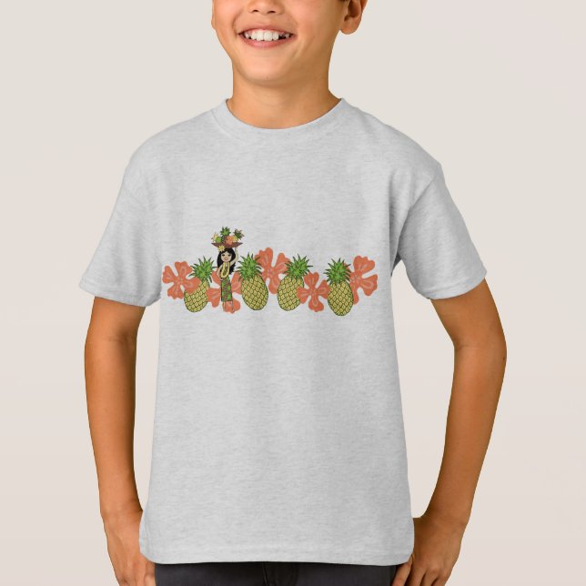 Pineapple Luau Hawaiian Tropical Band T-Shirt (Front)