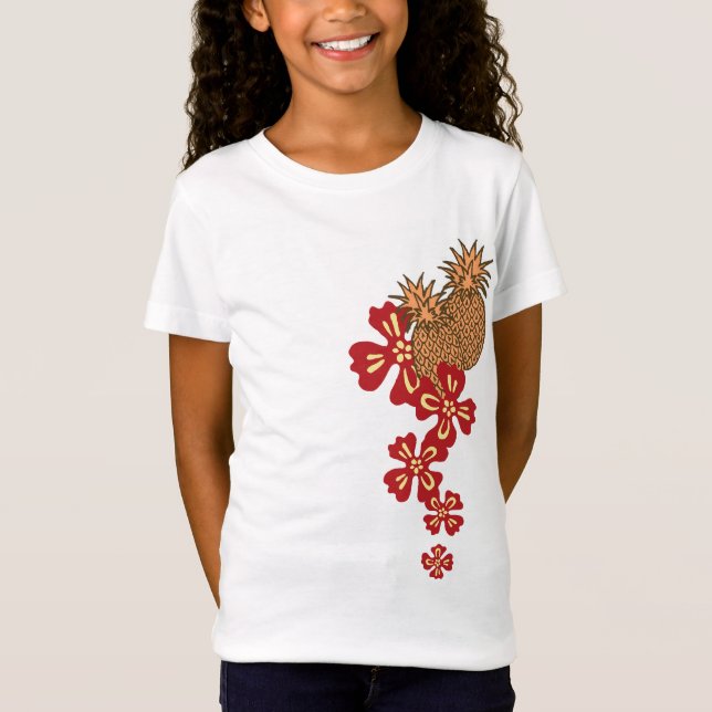 Pineapple Luau Tropical Design T-Shirt (Front)