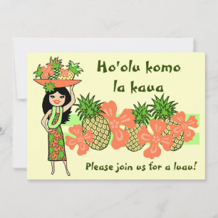 Pineapple Luau Tropical Invitations