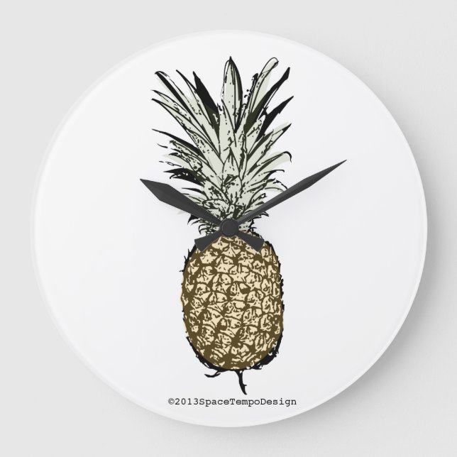 Pineapple luck ink/paint large clock (Front)
