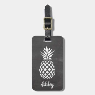 Pineapple luggage tag   chalkboard background