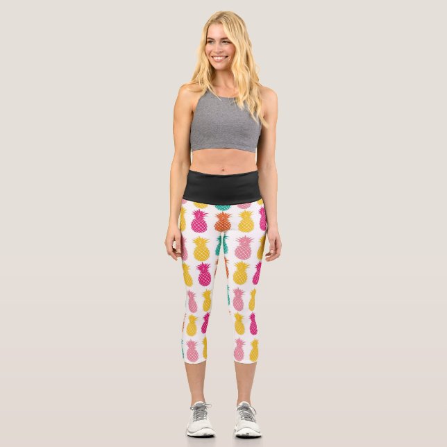 pineapple magic pattern capri leggings (Front)