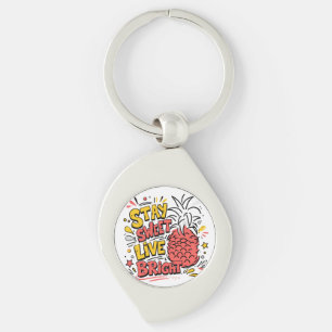Pineapple Metal Keychain Cute Tropical Key Ring