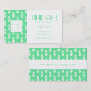 Pineapple Mint Pattern Business Card