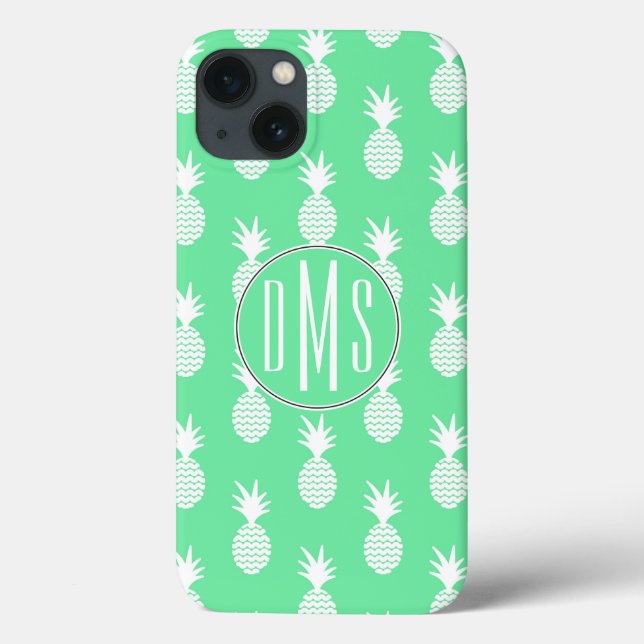 Pineapple Mint Pattern | Monogram Case-Mate iPhone Case (Back)
