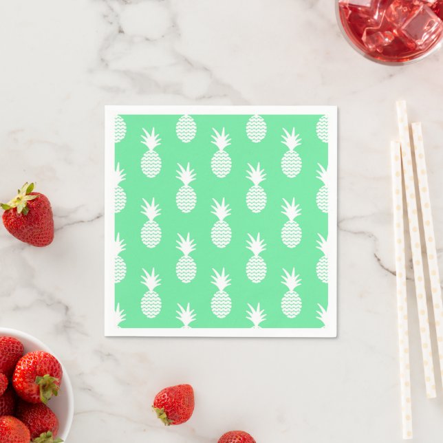 Pineapple Mint Pattern Napkin (Insitu)