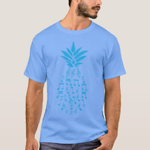 Pineapple Music Notes Fruit Design Aloha Hawaii Be T-Shirt