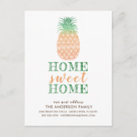 Pineapple New Address Announcement Post Card