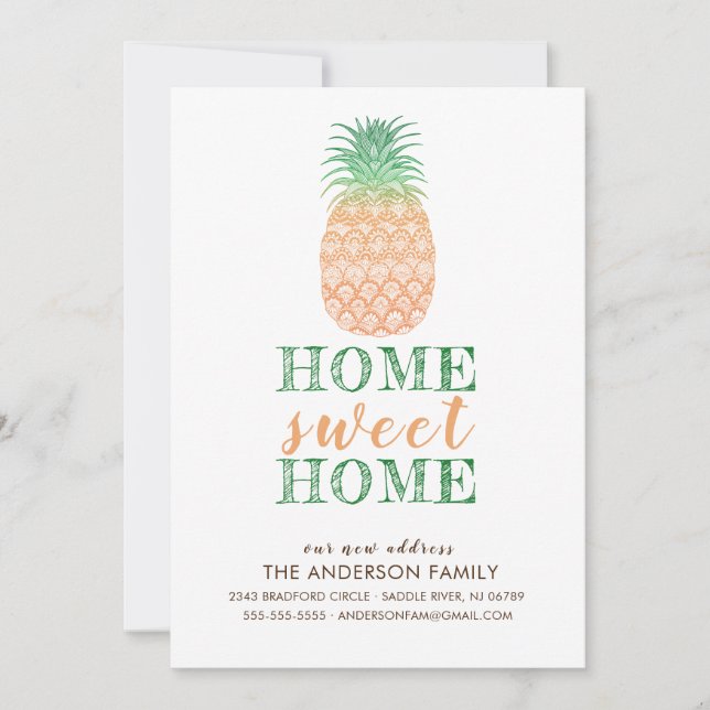 Pineapple New Address Moving Announcement (Front)