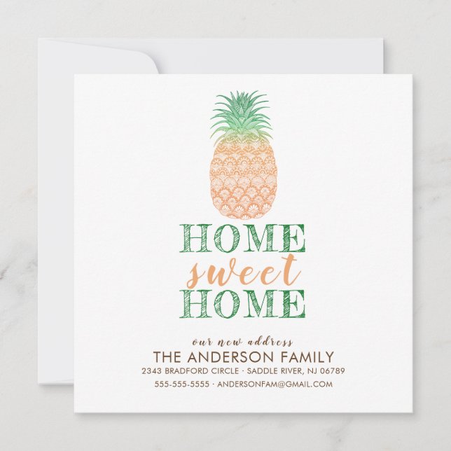 Pineapple New Address Moving Announcement (Front)