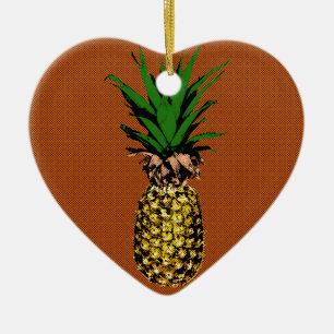 Pineapple Newsprint Ceramic Tree Decoration