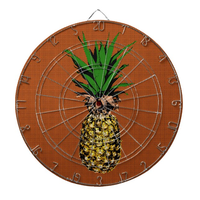 Pineapple Newsprint Dartboard (Front)