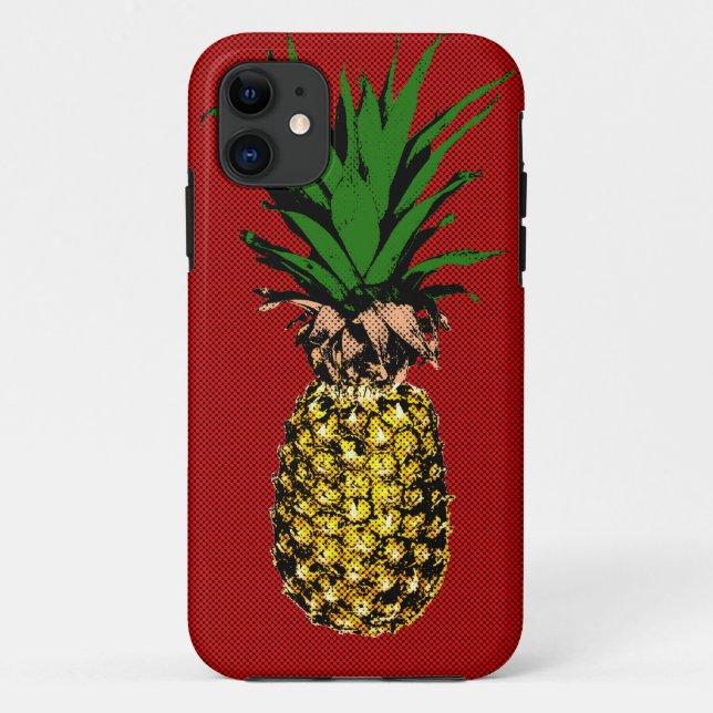 Pineapple Newsprint Image Case-Mate iPhone Case (Back)