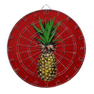 Pineapple Newsprint Image Dartboard