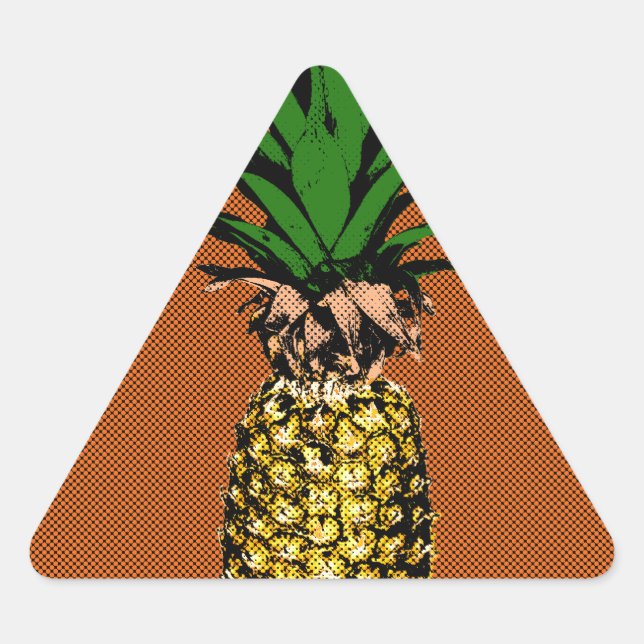 Pineapple Newsprint Triangle Sticker (Front)