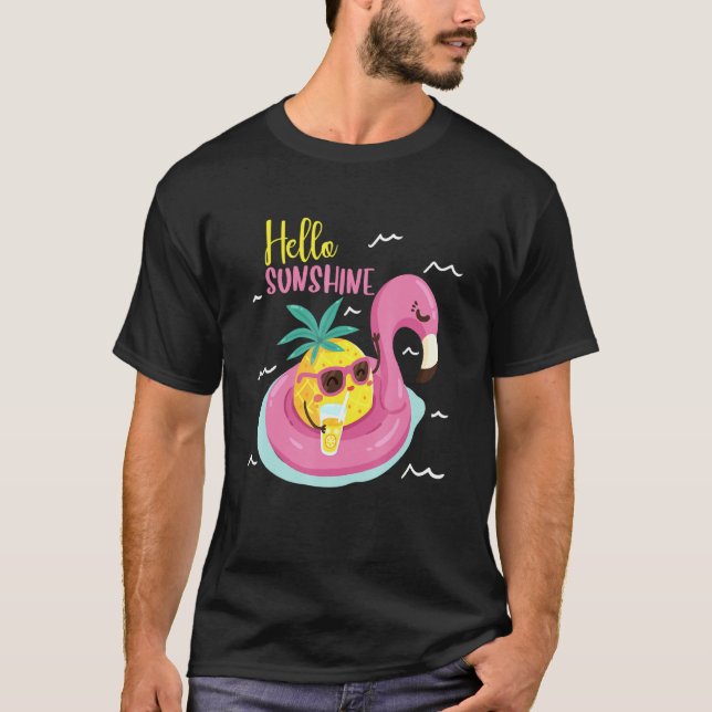 Pineapple On An Inflatable Flamingo - Summer Body T-Shirt (Front)