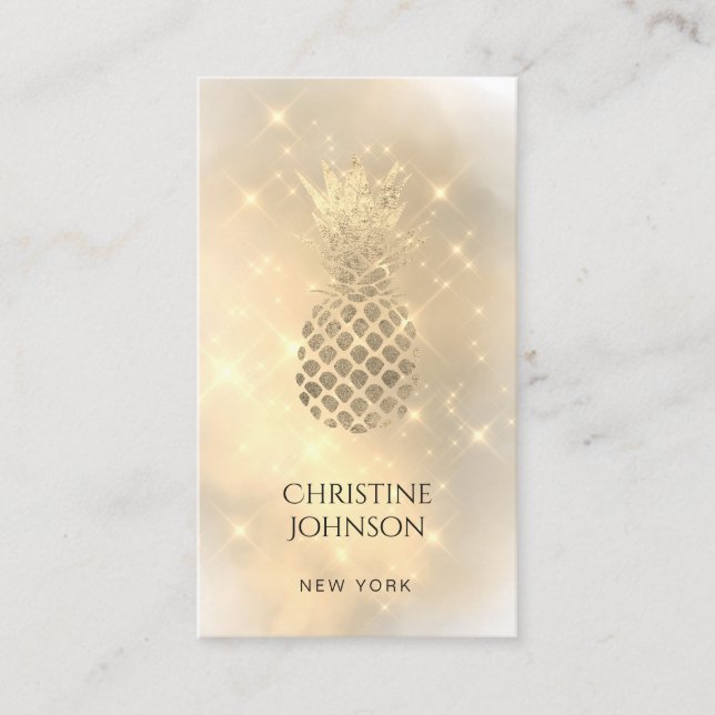 pineapple on gold dust business card (Front)