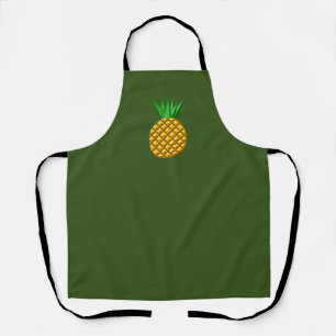 Pineapple On Green Background Apron