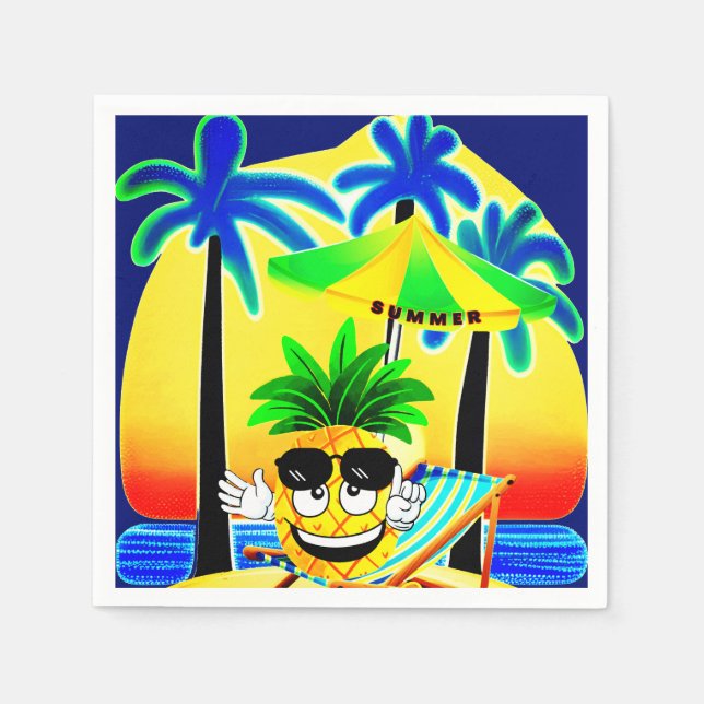 PINEAPPLE ON THE BEACH NAPKIN (Front)