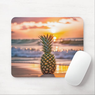 Pineapple on Tropical Beach Mouse Mat