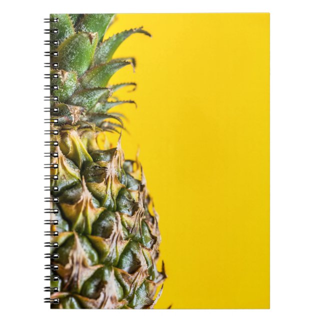 Pineapple on yellow background notebook (Front)