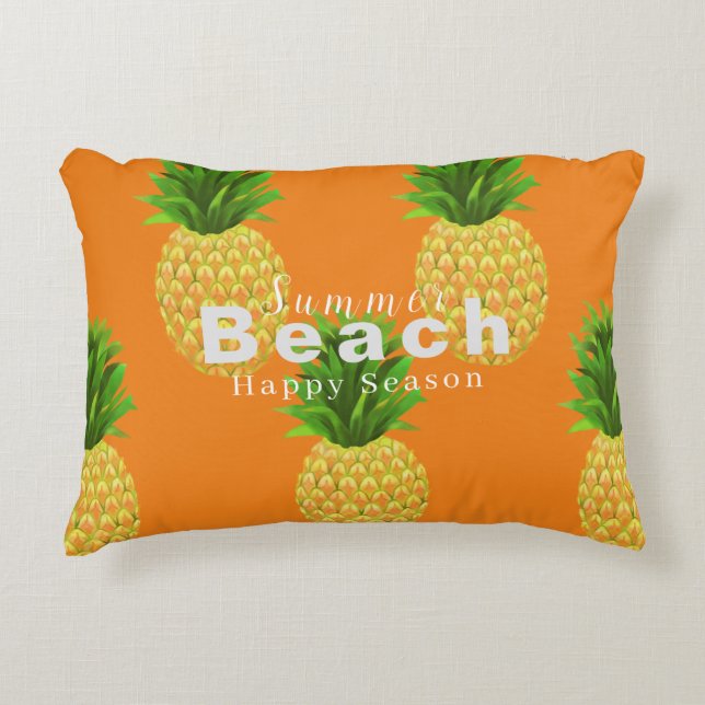 Pineapple Orange Accent Pillow (Front)