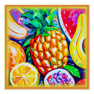 Pineapple Orange Banana Fruits. Buy Now Poster