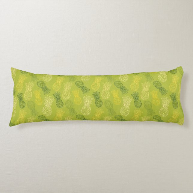 Pineapple Outline Pattern on Green Body Cushion (Front)