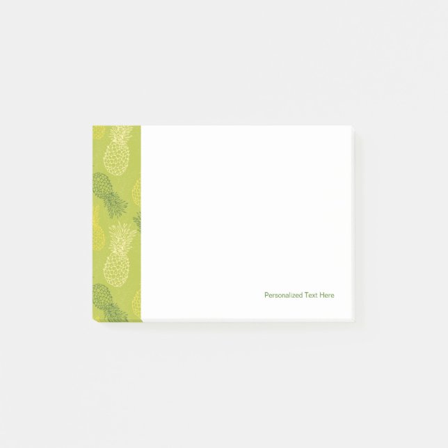 Pineapple Outline Pattern on Green Post-it Notes (Front)