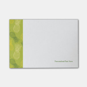 Pineapple Outline Pattern on Green Post-it Notes