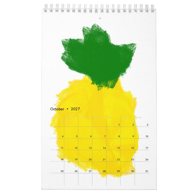Pineapple Paint 2016 Calendar (Oct 2027)